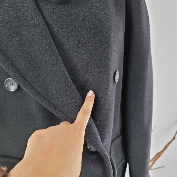 Max mara black 100% virgin wool pea coat - Picture 10 of 16